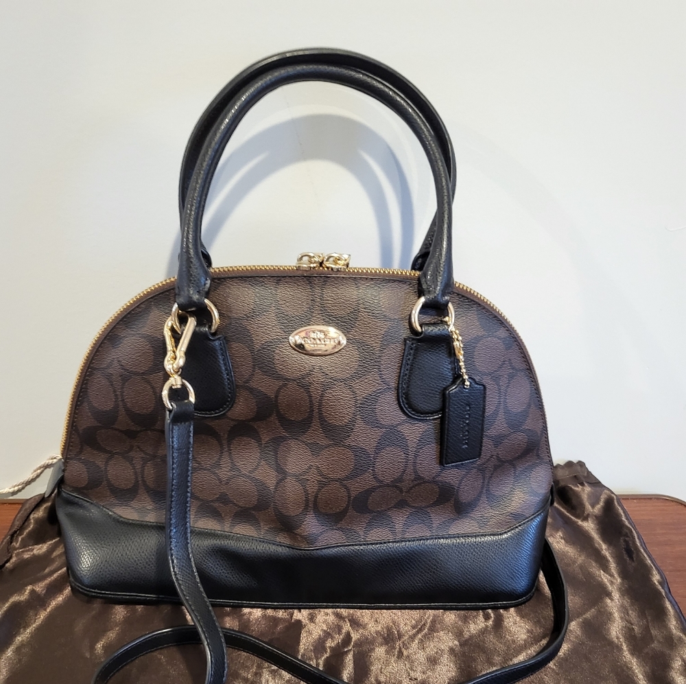 Coach satchel with crossbody strap